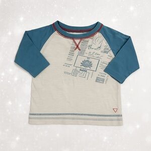GUESS Los Angeles Baby Boys Graphic Raglan Long Sleeve Tee - Size 12M